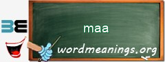 WordMeaning blackboard for maa